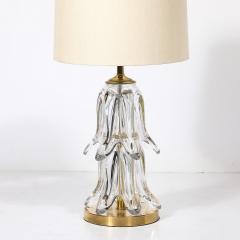 Mid Century Modern Sculptural Translucent Glass Table Lamps with Brass Fittings - 4231223