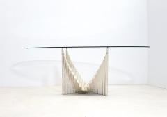 Mid Century Modern Sculptural Travertine Dining Table - 2975955