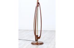 Mid Century Modern Sculptural Walnut Brass Floor Lamp - 3020328