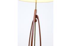 Mid Century Modern Sculptural Walnut Brass Floor Lamp - 3020329
