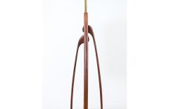 Mid Century Modern Sculptural Walnut Brass Floor Lamp - 3020330
