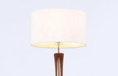 Mid Century Modern Sculptural Walnut Wood Table Lamp - 2448318