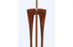 Mid Century Modern Sculptural Walnut Wood Table Lamp - 2448332