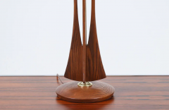 Mid Century Modern Sculptural Walnut Wood Table Lamp - 2448337