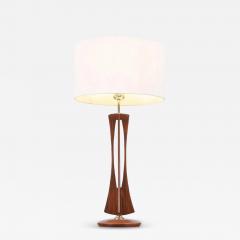 Mid Century Modern Sculptural Walnut Wood Table Lamp - 2452284