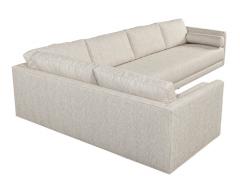 Mid Century Modern Sectional Sofa in Textured Linen - 2836442