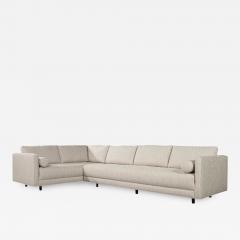 Mid Century Modern Sectional Sofa in Textured Linen - 2838421