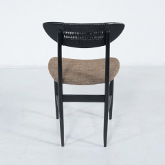 Mid Century Modern Set of 4 Chairs by Hans Wegner Black Wood and Rope Denmark - 3893532