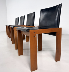 Mid Century Modern Set of 4 Chairs in the Style of Scarpa 1970s - 4345033