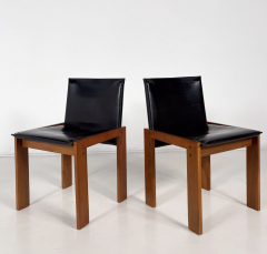 Mid Century Modern Set of 4 Chairs in the Style of Scarpa 1970s - 4345037