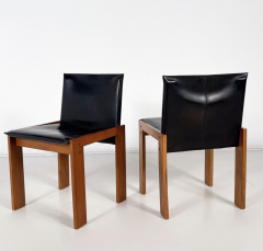 Mid Century Modern Set of 4 Chairs in the Style of Scarpa 1970s - 4345046