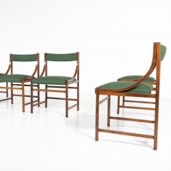 Mid Century Modern Set of 6 Armchairs Wood and Fabric Italy 1960s - 4098460