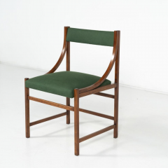 Mid Century Modern Set of 6 Armchairs Wood and Fabric Italy 1960s - 4098462