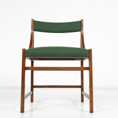 Mid Century Modern Set of 6 Armchairs Wood and Fabric Italy 1960s - 4098469