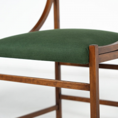 Mid Century Modern Set of 6 Armchairs Wood and Fabric Italy 1960s - 4098470