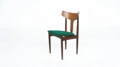 Mid Century Modern Set of 6 Chairs Wood and Fabric Italy Original Upholstery - 4618559