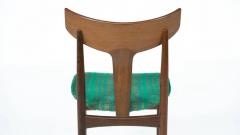 Mid Century Modern Set of 6 Chairs Wood and Fabric Italy Original Upholstery - 4618561