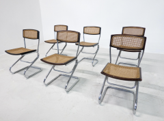 Mid Century Modern Set of 6 Italian Cane Chairs 1960s - 3437921