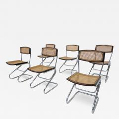 Mid Century Modern Set of 6 Italian Cane Chairs 1960s - 3440210