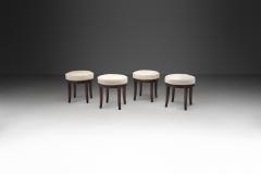 Mid Century Modern Set of Four Stools in Cowhide Europe ca 1950s - 3090097