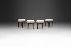 Mid Century Modern Set of Four Stools in Cowhide Europe ca 1950s - 3090098