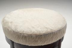 Mid Century Modern Set of Four Stools in Cowhide Europe ca 1950s - 3090102