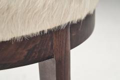 Mid Century Modern Set of Four Stools in Cowhide Europe ca 1950s - 3090107