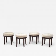 Mid Century Modern Set of Four Stools in Cowhide Europe ca 1950s - 3104607