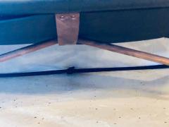 Mid Century Modern Settee or Loveseat in Black Vinyl - 2975672