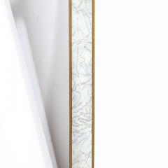 Mid Century Modern Shadowbox Mirror with Gilt Detailing Gold Marbled Borders - 2946554