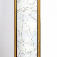 Mid Century Modern Shadowbox Mirror with Gilt Detailing Gold Marbled Borders - 2946589