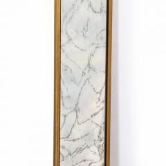 Mid Century Modern Shadowbox Mirror with Gilt Detailing Gold Marbled Borders - 2946714