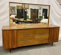 Mid Century Modern Sideboard Dresser Attached Mirror Bedroom Set  - 4226560