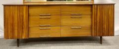 Mid Century Modern Sideboard Dresser Attached Mirror Bedroom Set  - 4226561
