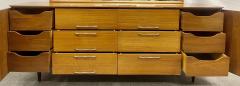 Mid Century Modern Sideboard Dresser Attached Mirror Bedroom Set  - 4226567