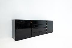 Mid Century Modern Sideboard in Black with Leather Handles - 2787454