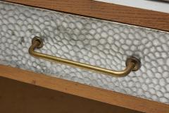 Mid Century Modern Sideboard with Hammered Metal Fa ade France 1960s - 4353132