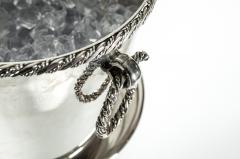 Mid Century Modern Silver Plate Ice Bucket Wine Cooler on Stand - 554817