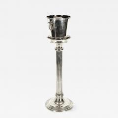 Mid Century Modern Silver Plate Ice Bucket Wine Cooler on Stand - 557003