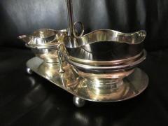 Mid Century Modern Silverplate Sugar and Creamer in Rack Holder EPNS - 1178730