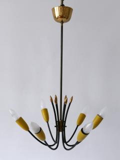 Mid Century Modern Six Flamed Sputnik Chandelier or Ceiling Lamp Germany 1950s - 3399383