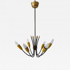 Mid Century Modern Six Flamed Sputnik Chandelier or Ceiling Lamp Germany 1950s - 3401984