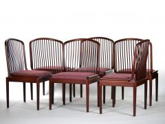 Mid Century Modern Slatted Back Straight Barrel Legs Dining Chair Set 8 - 3056425