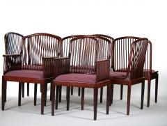 Mid Century Modern Slatted Back Straight Barrel Legs Dining Chair Set 8 - 3056439