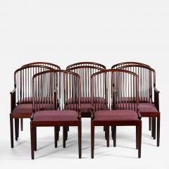 Mid Century Modern Slatted Back Straight Barrel Legs Dining Chair Set 8 - 3060435