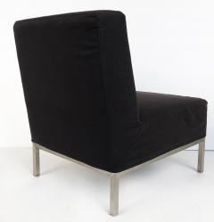 Mid Century Modern Slipper Chairs on Stainless Steel Frames Pair - 3500725