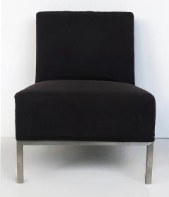 Mid Century Modern Slipper Chairs on Stainless Steel Frames Pair - 3500762