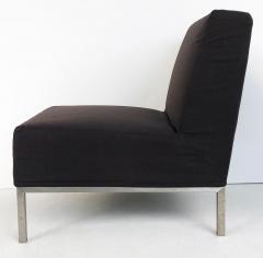 Mid Century Modern Slipper Chairs on Stainless Steel Frames Pair - 3500772