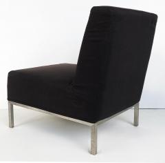 Mid Century Modern Slipper Chairs on Stainless Steel Frames Pair - 3500778