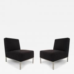 Mid Century Modern Slipper Chairs on Stainless Steel Frames Pair - 3505223